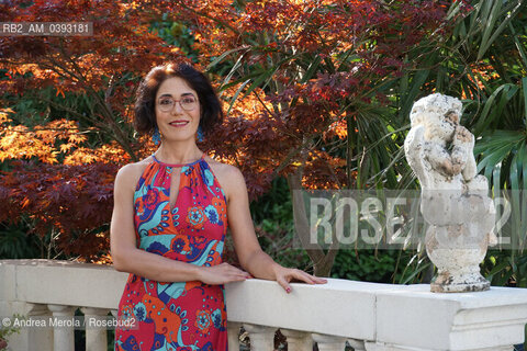 La scrittrice Benedetta Tobagi ( “ La Resistenza delle donne “, Einaudi) posa durante una pausa dell’incontro con gli autori finalisti del Premio Letterario Campiello 2023, all’hotel Ausonia al Lido di Venezia, 27 luglio 2023.. ©Andrea Merola/Rosebud2