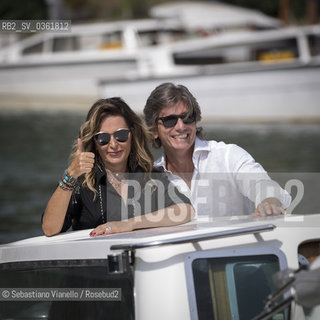 Lido di Venezia, 31 agosto 2017. Daniela Santanchè con il fidanzato Dimitri Kunz in partenza dal Lido. ©Sebastiano Vianello/Rosebud2