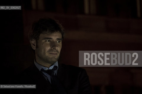 12 ottobre 2017 - Piazza di Montecitorio, Roma. Lonorevole Alessandro Di Battista del Movimento 5 Stelle alla manifestazione del Movimento 5 Stelle contro lapprovazione in parlamento della Legge Elettorale denominata Rosatellum. ©Sebastiano Vianello/Rosebud2