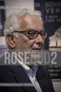 Lido di Venezia,27 agosto 2018. Il Presidente della Biennale di Venezia Paolo Baratta allHotel Des Bains durante linaugurazione della mostra dedicata ai 75 anni di vita della Mostra del Cinema di Venezia.  ©Sebastiano Vianello/Rosebud2