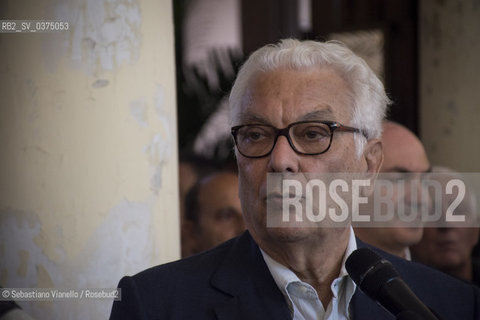 Lido di Venezia,27 agosto 2018. Il Presidente della Biennale di Venezia Paolo Baratta allHotel Des Bains durante linaugurazione della mostra dedicata ai 75 anni di vita della Mostra del Cinema di Venezia.  ©Sebastiano Vianello/Rosebud2