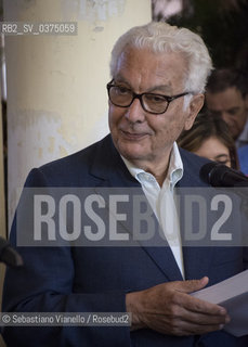 Lido di Venezia,27 agosto 2018. Il Presidente della Biennale di Venezia Paolo Baratta allHotel Des Bains durante linaugurazione della mostra dedicata ai 75 anni di vita della Mostra del Cinema di Venezia.  ©Sebastiano Vianello/Rosebud2