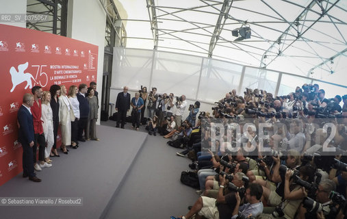 Lido di Venezia, 28 agosto 2018. La Giuria di Venezia75 si concede ai fotografi.  ©Sebastiano Vianello/Rosebud2