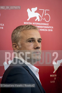 Lido di Venezia, 28 agosto 2018. Lattore Christoph Waltz, membro della giuria di Venezia75 durante la 75a Mostra del Cinema di Venezia.  ©Sebastiano Vianello/Rosebud2