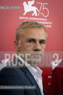 Lido di Venezia, 28 agosto 2018. Lattore Christoph Waltz, membro della giuria di Venezia75 durante la 75a Mostra del Cinema di Venezia.  ©Sebastiano Vianello/Rosebud2