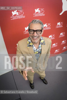 Lido di Venezia, 30 agosto 2018. Lattore americano Jeff Goldblum, protagonista del film The Mountain in concorso alla 75a Mostra del Cinema di Venezia.  ©Sebastiano Vianello/Rosebud2