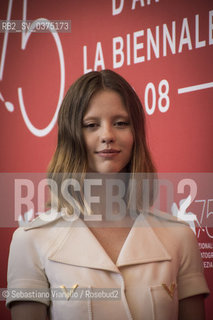 Lido di Venezia, 1 settembre 2018. Lattrice Mia Goth durante il photocall per Suspiria alla 75 Mostra del Cinema di Venezia.  ©Sebastiano Vianello/Rosebud2