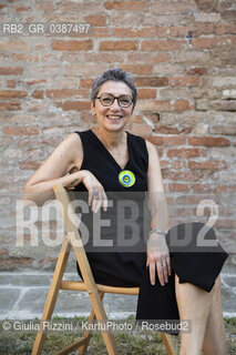 Mantova, settembre 2021. La scrittrice Gigliola Alvisi, ospite al Festivaletteratura. Il suo ultimo libro è “Il lago maledetto” (Gallucci, 2021). ..The Italian writer Gigliola Alvisi attends Festivaletteratura. Her last book published in Italy is “Il lago maledetto” (Gallucci, 2021). .. ©Giulia Rizzini/KartuPhoto/Rosebud2