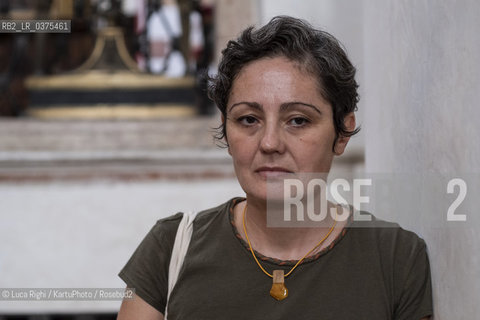 Mantova, Settembre 2018. La scrittrice jugoslava Diana Bosnjak Monai ospite a Festivaletteratura 2018. Il suo ultimo libro è Da Sarajevo con amore. Diario dellassedio. Besa, 2017. Mantua, september 2018. The jugoslavian writer Diana Bosnjak Moina attends at festivaletteratura 2018. His last book Da Sarajevo con amore. Diario dellassedio Besa, 2017. ©Luca Righi/KartuPhoto/Rosebud2