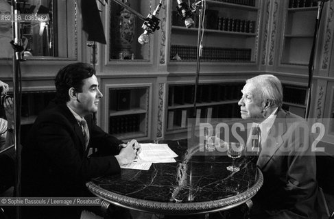 Bernard Pivot with Jorge Luis (Jorge-Luis) Borges, 21 octobre 1977  ©Sophie Bassouls/Leemage/Rosebud2