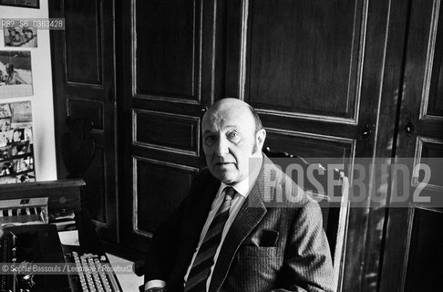 Portrait of Frederic Dard at Geneva, Switzerland, le 21 fevrier 1987  ©Sophie Bassouls/Leemage/Rosebud2