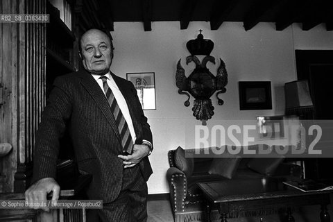 Portrait of Frederic Dard at Geneva, Switzerland, le 21 fevrier 1987  ©Sophie Bassouls/Leemage/Rosebud2