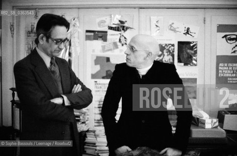 Michel Foucault with Claude Mauriac, 5 mars 1976  ©Sophie Bassouls/Leemage/Rosebud2