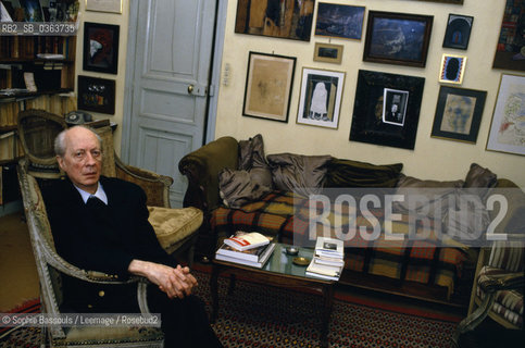 Portrait of Andre-Pieyre (Andre Pieyre) De Mandiargues at Paris, le 6 mars 1987  ©Sophie Bassouls/Leemage/Rosebud2