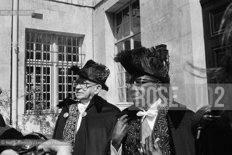 Portrait of  Edgar Faure and Leopold Senghor at Paris, le 29 mars 1984  ©Sophie Bassouls/Leemage/Rosebud2