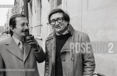 Portrait of Frantz-Andre (Frantz Andre) Burguet and Jean-Jacques (Jean jacques)Brochier, le 13 decembre 1973  ©Sophie Bassouls/Leemage/Rosebud2