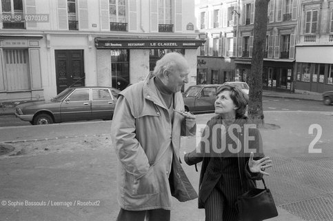 Portrait of Jean-Toussaint (Jean Toussaint) Desanti and Writer Dominique Desantii, le 4 mars 1982  ©Sophie Bassouls/Leemage/Rosebud2