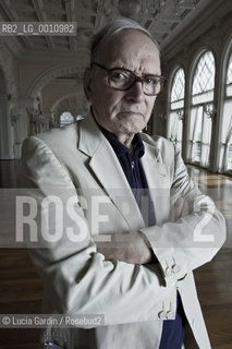 Venice, Italy, 2009. Ennio Morricone, Italian musician, conductor of orchestra and famous composer, winner of David Donatello Prize 2010 as best composer for the music of Baaria movie, directed by Giuseppe Tornatore.. ©Lucia Gardin/Rosebud2