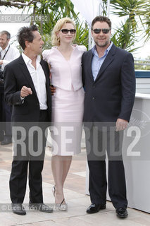 Cannes France, May, the 13th, 2010. Brian Grazer, producer, with Cate Blanchett and Russel Crowe at the Cannes International Film Festival for the premiere of Robin Hood, directed by Ridley Scott. ©Lucia Gardin/Rosebud2