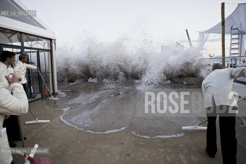 Cannes, France, May the 13, 2010. Sea storm in Cannes during the Cannes International Film Festival 2010. ©Lucia Gardin/Rosebud2