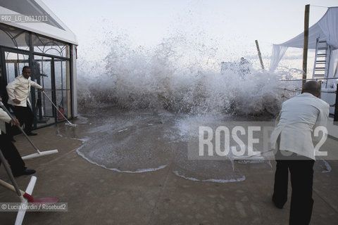 Cannes, France, May the 13, 2010. Sea storm in Cannes during the Cannes International Film Festival 2010. ©Lucia Gardin/Rosebud2