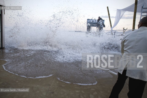 Cannes, France, May the 13, 2010. Sea storm in Cannes during the Cannes International Film Festival 2010. ©Lucia Gardin/Rosebud2