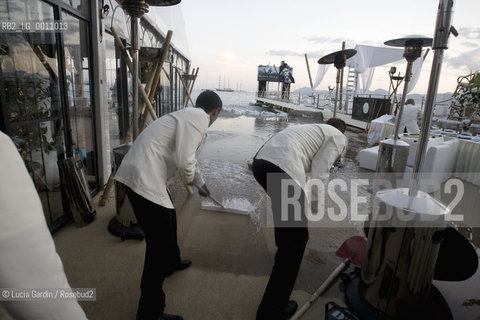 Cannes, France, May the 13, 2010. Sea storm in Cannes during the Cannes International Film Festival 2010. ©Lucia Gardin/Rosebud2