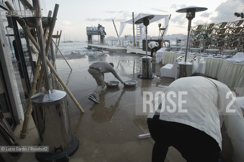 Cannes, France, May the 13, 2010. Sea storm in Cannes during the Cannes International Film Festival 2010. ©Lucia Gardin/Rosebud2