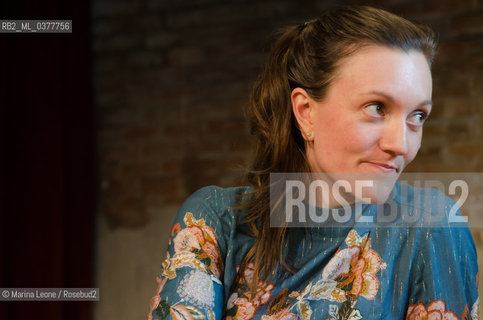 Danish writer Anne Cathrine Bomann presents her book,  L ora di Agathe, published by Iperborea during I Boreali Festival at Teatro Franco Parenti in Milan. La scrittrice danese  Anne Cathrine Bomann presenta il suo romanzo, L ora di Agathe, edito da Iperborea durante il Festival I Boreali a Milano ©Marina Leone/Rosebud2