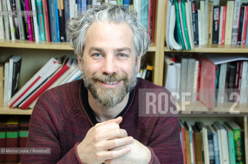 Pietro Biancardi, editor in chief of Iperborea publishing house, posing in his studio. Milan, March 4th, 2019 Pietro Bianciardi, direttore di Iperborea, in posa nel suo studio. Milano, 4 Marzo 2019 ©Marina Leone/Rosebud2