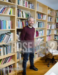 Pietro Biancardi, editor in chief of Iperborea publishing house, posing in his studio. Milan, March 4th, 2019 Pietro Bianciardi, direttore di Iperborea, in posa nel suo studio. Milano, 4 Marzo 2019 ©Marina Leone/Rosebud2