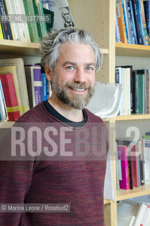 Pietro Biancardi, editor in chief of Iperborea publishing house, posing in his studio. Milan, March 4th, 2019 Pietro Bianciardi, direttore di Iperborea, in posa nel suo studio. Milano, 4 Marzo 2019 ©Marina Leone/Rosebud2