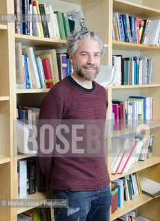 Pietro Biancardi, editor in chief of Iperborea publishing house, posing in his studio. Milan, March 4th, 2019 Pietro Bianciardi, direttore di Iperborea, in posa nel suo studio. Milano, 4 Marzo 2019 ©Marina Leone/Rosebud2