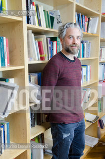 Pietro Biancardi, editor in chief of Iperborea publishing house, posing in his studio. Milan, March 4th, 2019 Pietro Bianciardi, direttore di Iperborea, in posa nel suo studio. Milano, 4 Marzo 2019 ©Marina Leone/Rosebud2