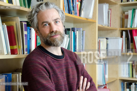 Pietro Biancardi, editor in chief of Iperborea publishing house, posing in his studio. Milan, March 4th, 2019 Pietro Bianciardi, direttore di Iperborea, in posa nel suo studio. Milano, 4 Marzo 2019 ©Marina Leone/Rosebud2