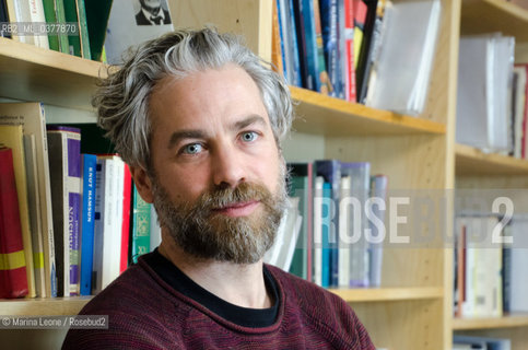 Pietro Biancardi, editor in chief of Iperborea publishing house, posing in his studio. Milan, March 4th, 2019 Pietro Bianciardi, direttore di Iperborea, in posa nel suo studio. Milano, 4 Marzo 2019 ©Marina Leone/Rosebud2