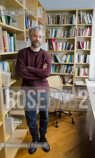 Pietro Biancardi, editor in chief of Iperborea publishing house, posing in his studio. Milan, March 4th, 2019 Pietro Bianciardi, direttore di Iperborea, in posa nel suo studio. Milano, 4 Marzo 2019 ©Marina Leone/Rosebud2