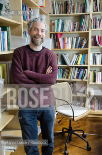 Pietro Biancardi, editor in chief of Iperborea publishing house, posing in his studio. Milan, March 4th, 2019 Pietro Bianciardi, direttore di Iperborea, in posa nel suo studio. Milano, 4 Marzo 2019 ©Marina Leone/Rosebud2