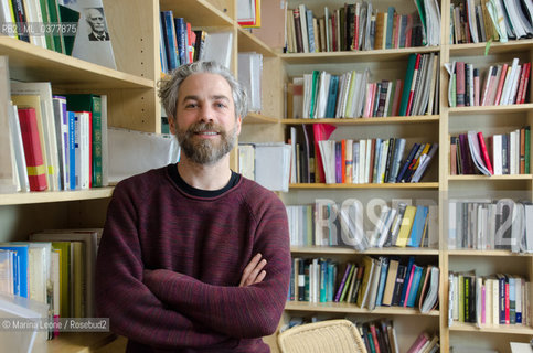 Pietro Biancardi, editor in chief of Iperborea publishing house, posing in his studio. Milan, March 4th, 2019 Pietro Bianciardi, direttore di Iperborea, in posa nel suo studio. Milano, 4 Marzo 2019 ©Marina Leone/Rosebud2