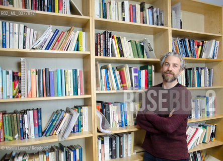 Pietro Biancardi, editor in chief of Iperborea publishing house, posing in his studio. Milan, March 4th, 2019 Pietro Bianciardi, direttore di Iperborea, in posa nel suo studio. Milano, 4 Marzo 2019 ©Marina Leone/Rosebud2