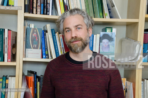 Pietro Biancardi, editor in chief of Iperborea publishing house, posing in his studio. Milan, March 4th, 2019 Pietro Bianciardi, direttore di Iperborea, in posa nel suo studio. Milano, 4 Marzo 2019 ©Marina Leone/Rosebud2