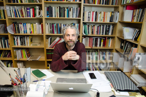 Pietro Biancardi, editor in chief of Iperborea publishing house, posing in his studio. Milan, March 4th, 2019 Pietro Bianciardi, direttore di Iperborea, in posa nel suo studio. Milano, 4 Marzo 2019 ©Marina Leone/Rosebud2