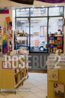 Antigone bookshop. Atigone is a lgbit*q bookstore in Milano. March 4th, 2019 La libreria Antigone, Antigone è specializzata in tematiche lgbit*q  e femministe. Milano, 4 Marzo 2019 ©Marina Leone/Rosebud2