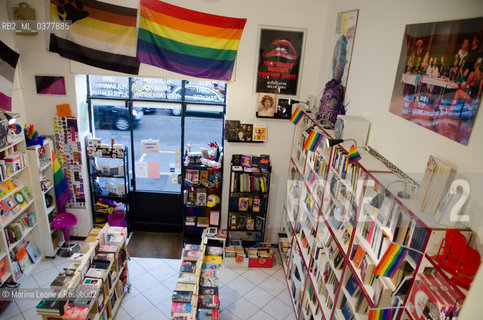 Antigone bookshop. Atigone is a lgbit*q bookstore in Milano. March 4th, 2019 La libreria Antigone, Antigone è specializzata in tematiche lgbit*q  e femministe. Milano, 4 Marzo 2019 ©Marina Leone/Rosebud2