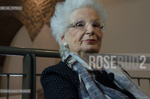 Italian senator and Shoah survivor Liliana Segre at Bookpride. Milan, March 16th, 2019. La senatrice e sopravvissuta della Shoah Liliana Segre a Bookpride. Milano, 16 marzo 2019 ©Marina Leone/Rosebud2