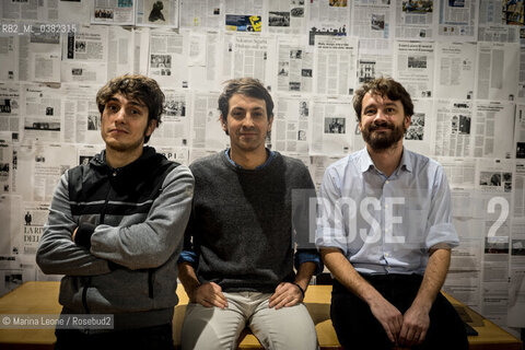 Lo Stato Sociale group (pictured Alberto Guidetti, Francesco Draicchio,  Alberto Cazzola) attends Bookcity Milano, November 2019 Lo Stato Sociale (nella foto Alberto Guidetti, Francesco Draicchio,  Alberto Cazzola)  partecipa a Bookcity Milano. novembre 2019 ©Marina Leone/Rosebud2