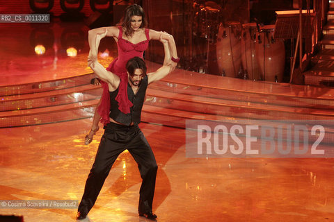 07-01-2012 Rome.Tv show Ballando con le stelle.In the photo actor Alex Belli and dancer Samanta Togni ©Cosima Scavolini/Rosebud2