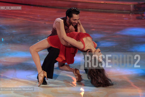 07-01-2012 Rome.Tv show Ballando con le stelle.In the photo actress Ariadna Romero and dancer Mirko Sciolan ©Cosima Scavolini/Rosebud2