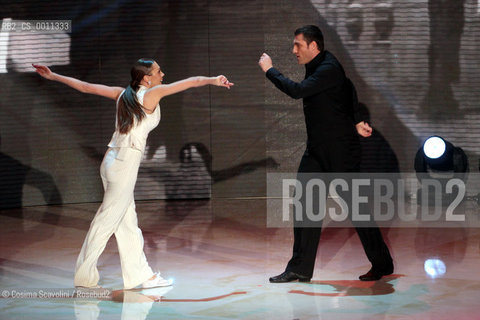 07-01-2012 Rome.Tv show Ballando con le stelle.In the photo football player Bobo Vieri and dancer Natalia Titova ©Cosima Scavolini/Rosebud2