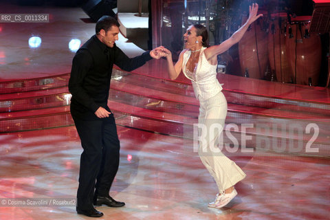 07-01-2012 Rome.Tv show Ballando con le stelle.In the photo football player Bobo Vieri and dancer Natalia Titova ©Cosima Scavolini/Rosebud2